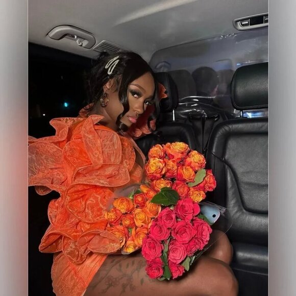 NWT ASOS LUXE Ruffle Shoulder Lace Mini Dress size 6 - Picture 3 of 14